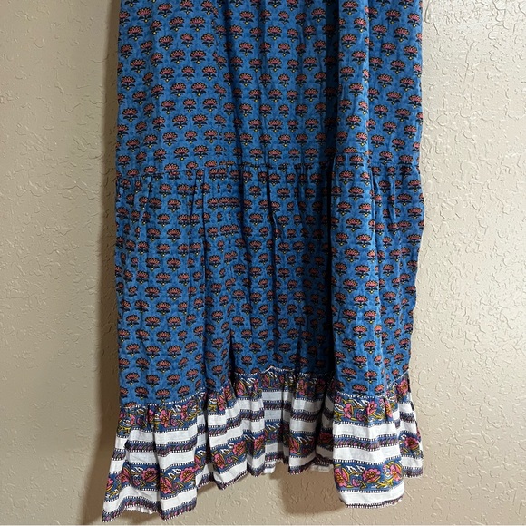 Anthropologie Cleobella India Blue Lotus Flower Midi Dress Size Small - Picture 4 of 7